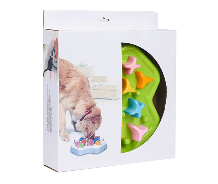 Puzzle Eco-Friendly Non Toxic Interactive Anti-Skid Slow Feeder Plastic Dog Pet Bowl for Large Medium Small Dogs