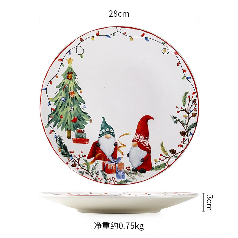 Christmas-Themed Ceramic Dinner Party Collection Christmas Decoration Gift Dinnerware Set