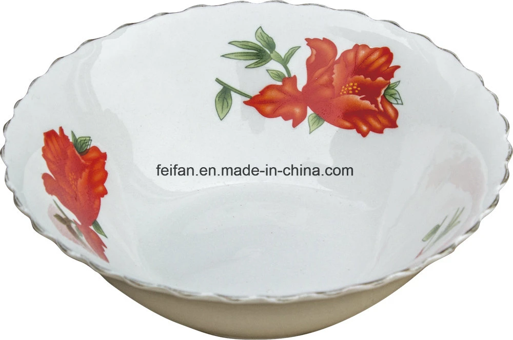 Durable Chinese Ceramic White Dinner Bowl/Lotus Edge Bowl/Porcelain Bowl