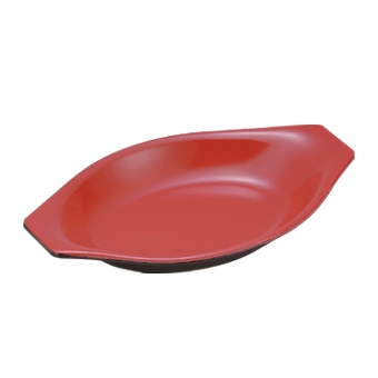 restaurant Tableware Irregular Black and Red Melamine Plates