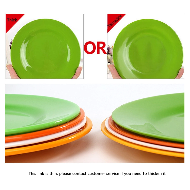 Recyclable Cutlery Bamboo Fiber Dinner Plates Custom Package Inner Package Melamine Plate Tableware