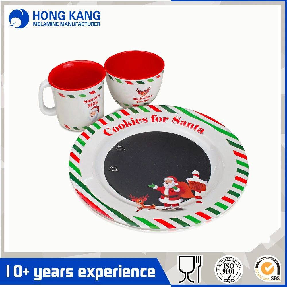 Melamine Santa Dinnerware Set with 2PCS