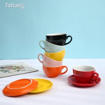 Tazza da caffè espresso in ceramica classica personalizzata per tè / tazza e piattino in ceramica