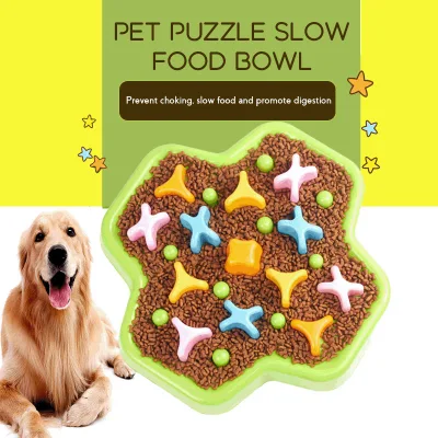 Puzzle Ciotola per cibo per cani in plastica ecologica, atossica, interattiva e antiscivolo per cani di taglia grande, media e piccola