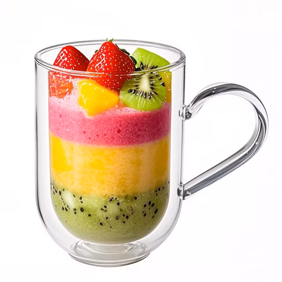 Bicchieri di vetro all'ingrosso di alta qualità dal design unico, tazza di vetro trasparente, tazza di caffè per tè, vino, acqua, tazza di vetro borosilicato
